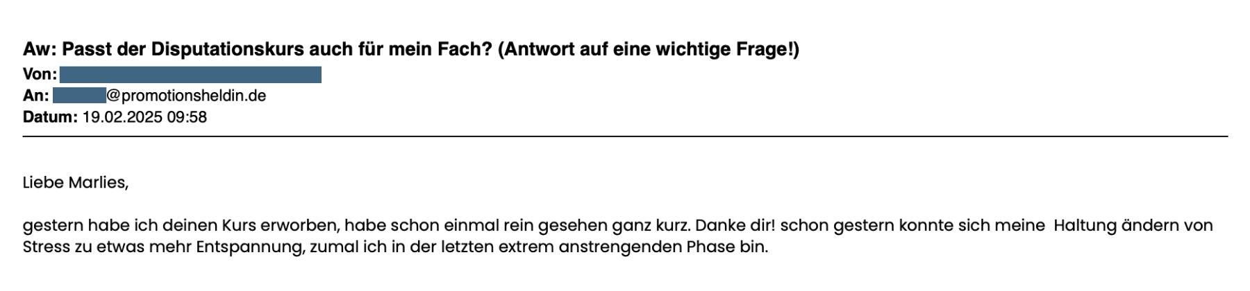 Kursfeedback per Mail Kursfeedback per Mail