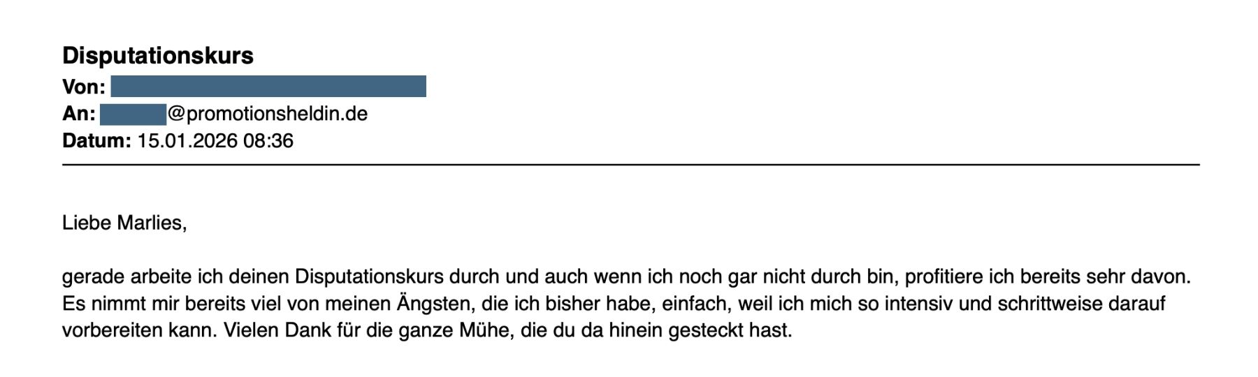 Feedback zum Kurs per Mail 2 Feedback zum Kurs per Mail 2